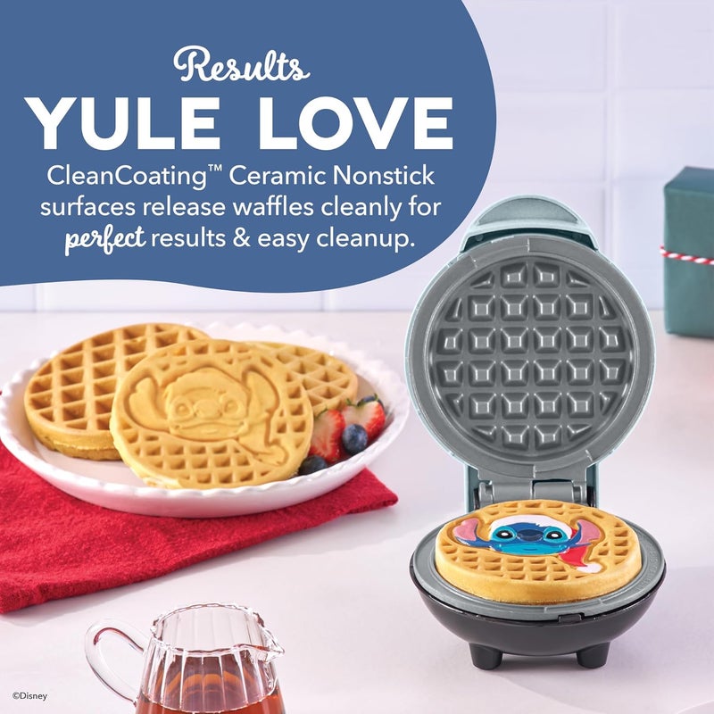 Dash Disney Stitch Santa Mini Waffle Maker - Holiday Waffle Maker - Simple Setup & Quick Cleanup - Convenient & Compact for Easy Storage - Image 3