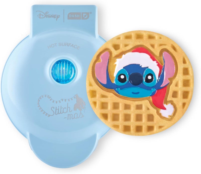Dash Disney Stitch Santa Mini Waffle Maker - Holiday Waffle Maker - Simple Setup & Quick Cleanup - Convenient & Compact for Easy Storage - Image 1