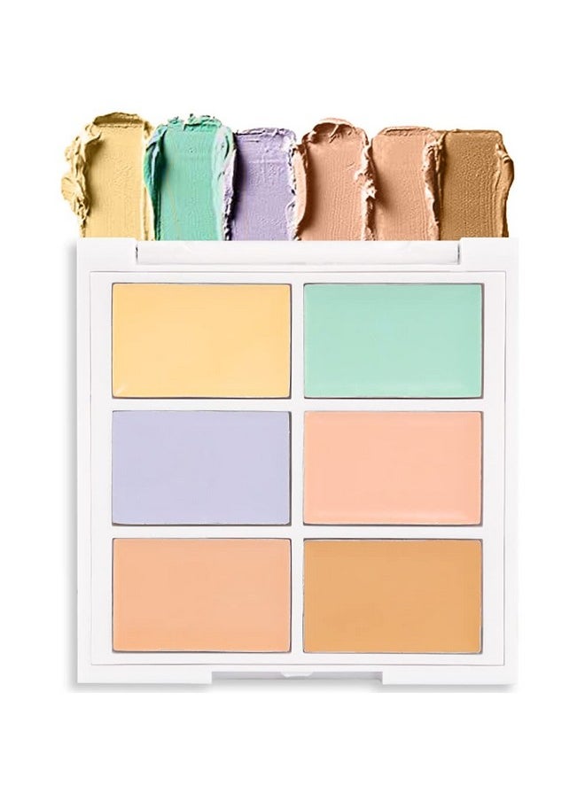 CAKAILA - 6 Color Blue Green Pink Yellow Concealer,Cream Contour And Color Corrector Palette,Color Corrector For Dark Circles,Color Correcting Concealer Palette,Cream Concealer Corrector,Green Color Corrector - Image 1