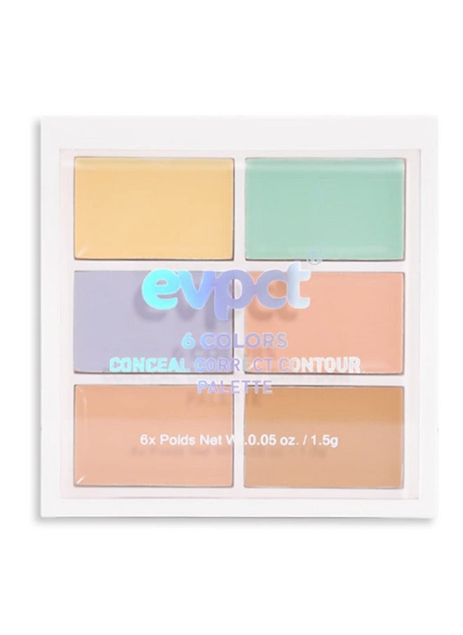 CAKAILA - 6 Color Blue Green Pink Yellow Concealer,Cream Contour And Color Corrector Palette,Color Corrector For Dark Circles,Color Correcting Concealer Palette,Cream Concealer Corrector,Green Color Corrector - Image 1