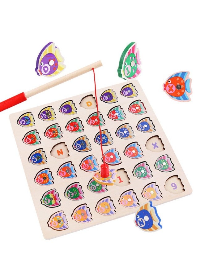 Montessori Early Children' S Fishing Multifunctional Logarithmic Board Kindergarten Cognitive Wood Jigsaw Puzzle Puzzle Educational Toys-Color:Color - Image 3