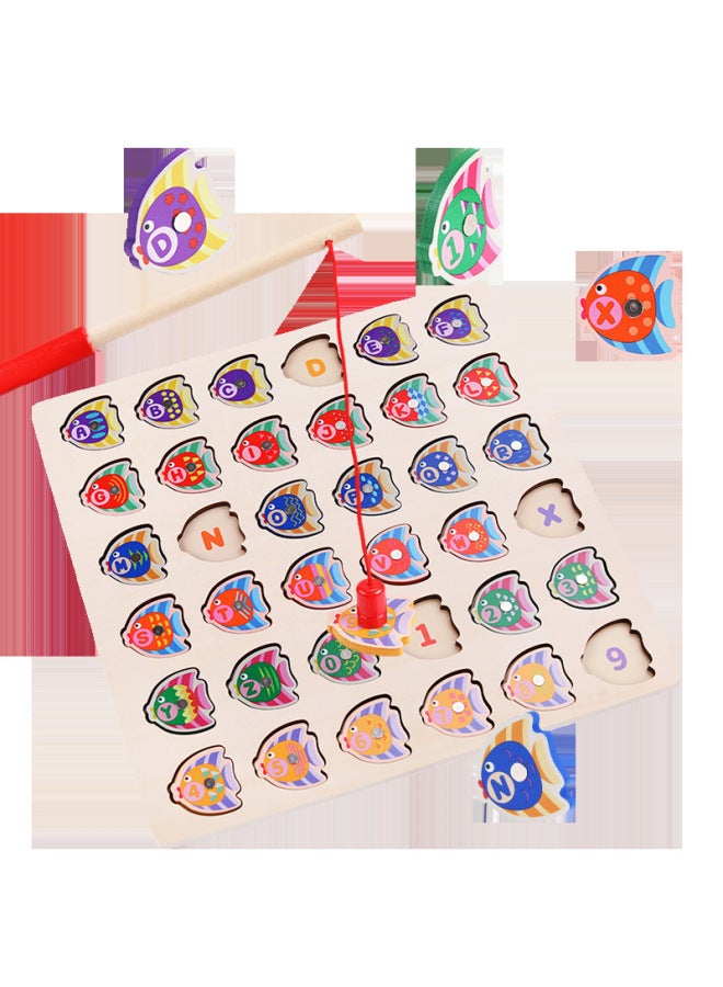 Montessori Early Children' S Fishing Multifunctional Logarithmic Board Kindergarten Cognitive Wood Jigsaw Puzzle Puzzle Educational Toys-Color:Color - Image 4