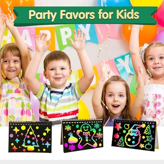 ZMLM SCRATCH ART PARTY FAVORS: 48 PCS BIRTHDAY GIFTS GOODIE BAGS STUFFERS RAINBOW SCRATCH PAPER CRAFT NOTEBOOKS FOR KIDS 4-8 CLASSROOM PRIZE STUDENTS END SCHOOL SUPPLIES TOY GIRLS BOYS RETURN GIFT - Image 2