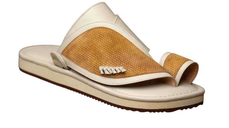 Italian Natural Leather Arabic Sandal For Men, Handmade Men's Traditional Sandals With Comfortable Sole, Genuine And Premium Quality Casual Arabic Sandals For Everyday Wear. - Image 2