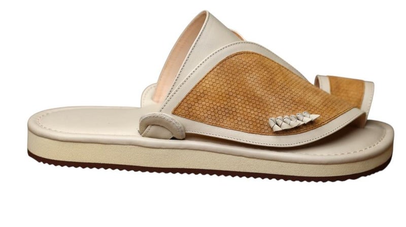 Italian Natural Leather Arabic Sandal For Men, Handmade Men's Traditional Sandals With Comfortable Sole, Genuine And Premium Quality Casual Arabic Sandals For Everyday Wear. - Image 1