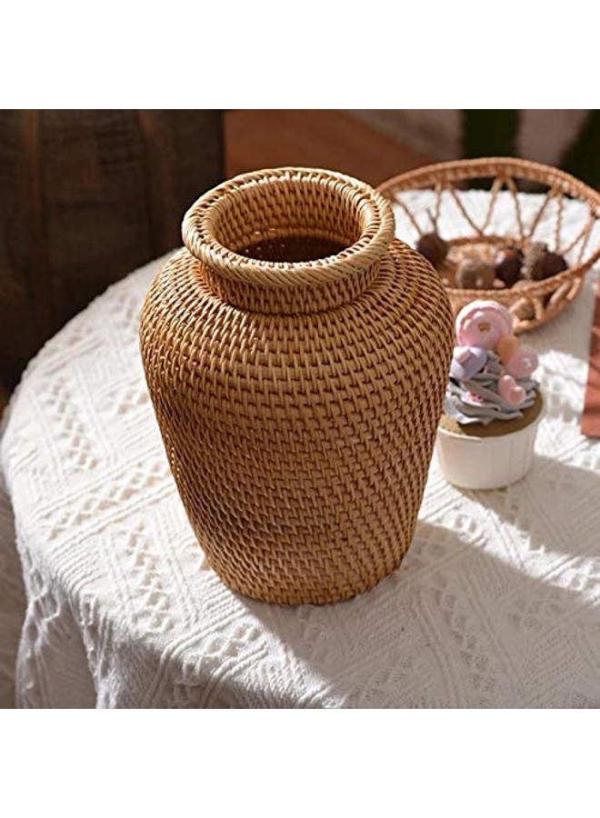 KODENG Autumn Rattan Woven Vase Art Vase Fashion Tabletop Decoration Plants Flower Pot Faddish Home Gardening Supplies Flower - Image 4