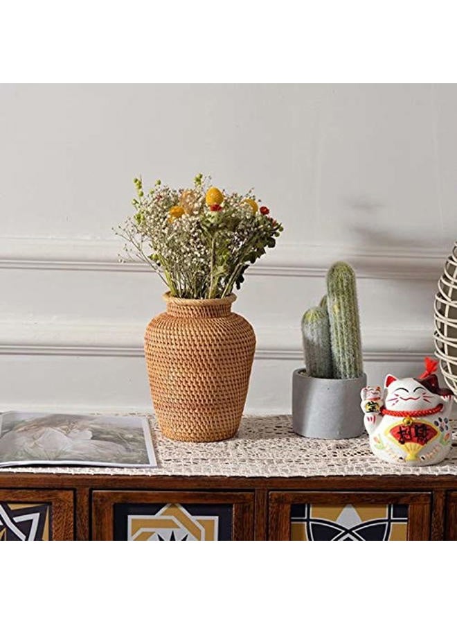 KODENG Autumn Rattan Woven Vase Art Vase Fashion Tabletop Decoration Plants Flower Pot Faddish Home Gardening Supplies Flower - Image 2