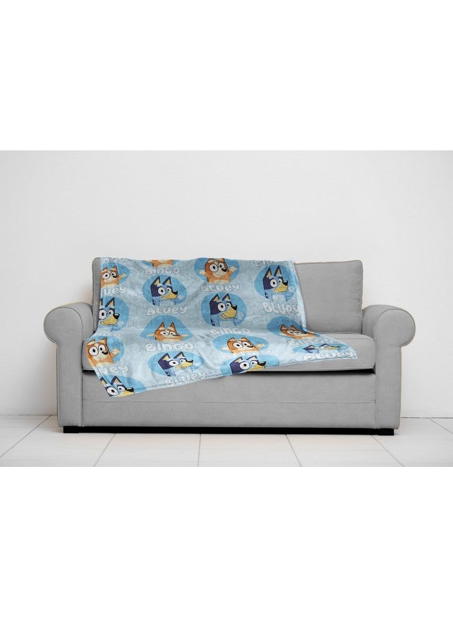Jay Franco Jay Franco Bluey & Bingo Plush Throw Blanket - Measures 46 x 60 Inches - Kids Super Soft Fleece Bedding  - Image 2