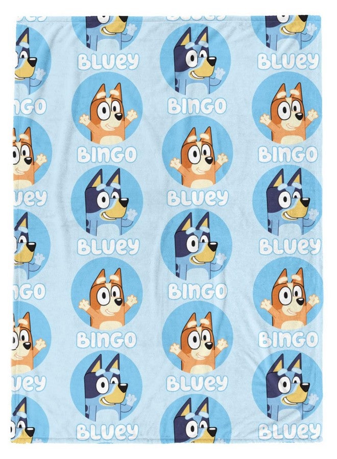 Jay Franco Jay Franco Bluey & Bingo Plush Throw Blanket - Measures 46 x 60 Inches - Kids Super Soft Fleece Bedding  - Image 1