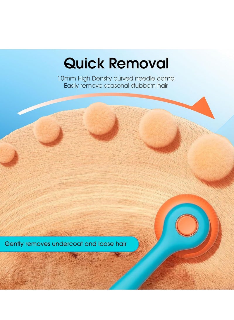 ريفوليكس فرشاة تنظيف للكلاب والقطط فرشاة تنظيف ذاتية التنظيف للكلاب والقطط ذات الشعر القصير والطويل أداة إزالة الشعر المتساقط المتشابك فرشاة شعر الحيوانات الأليفة مع زر - Image 5