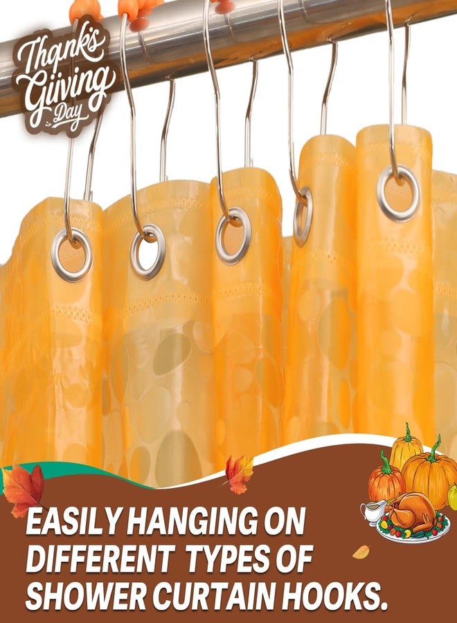 Ga-Geetopia Fall EVA Orange Thin Shower Curtain Liner, Pebble Pattern 72x72 Inch Lightweight Plastic Bathroom Shower Showroom Inner Curtain with Rustproof Metal Grommets and Weighted Magnets - Image 3