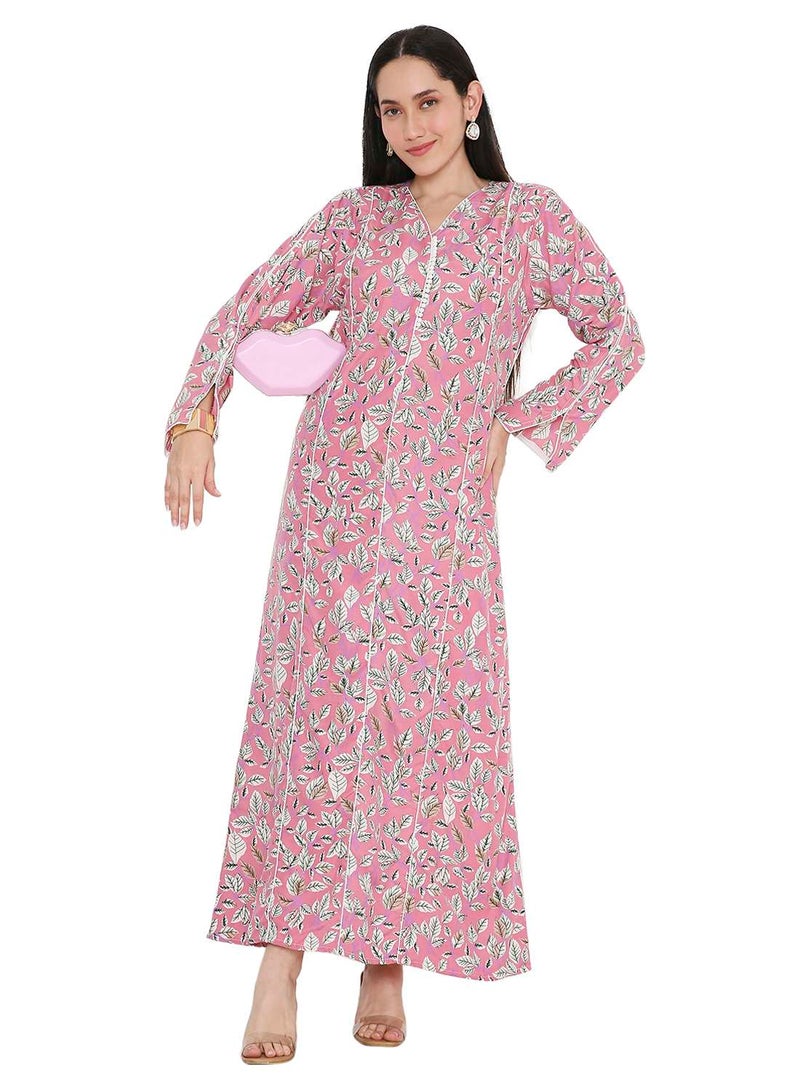 HANA & SARA MULTICOLOUR PRINTED UNIQUE STYLED ARABIC KAFTAN FARASHA JALABIYA DRESSES  - Image 1