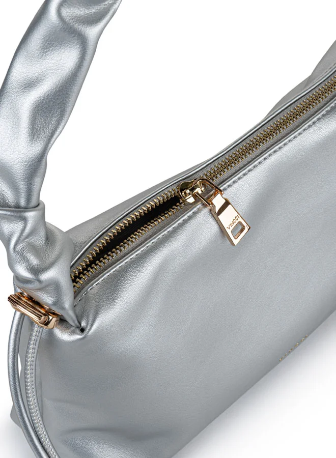 Vincci Women Solid Shoulder Bag with  Designed Strap and Zip Closure