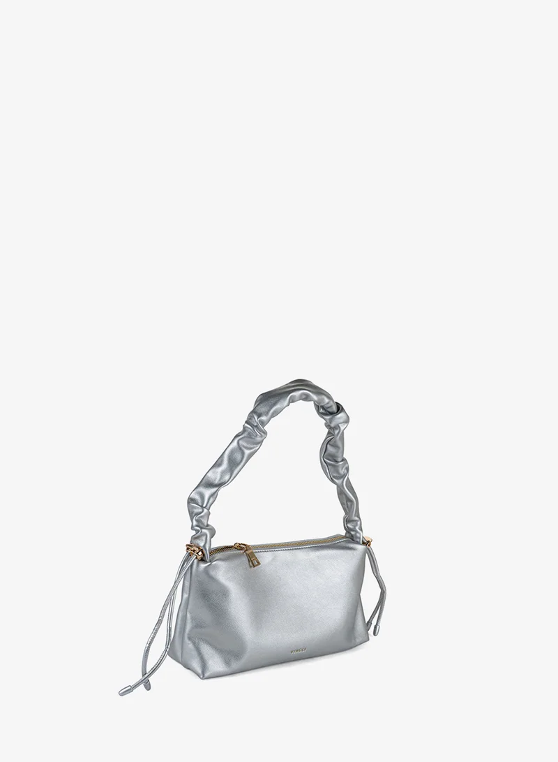 Vincci Women Solid Shoulder Bag with  Designed Strap and Zip Closure