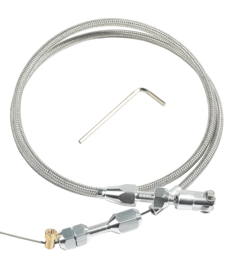 Generic Zlirfy 36" Throttle Cable Kit,Car Braided Throttle Cable,LS Swap Steel Braided Throttle Cable Repair Kit,Car Accessories Universal Throttle Cable Compatible with 97-07 LS1 Engine 4.8L 5.3L 5.7L 6.0L  - Image 1