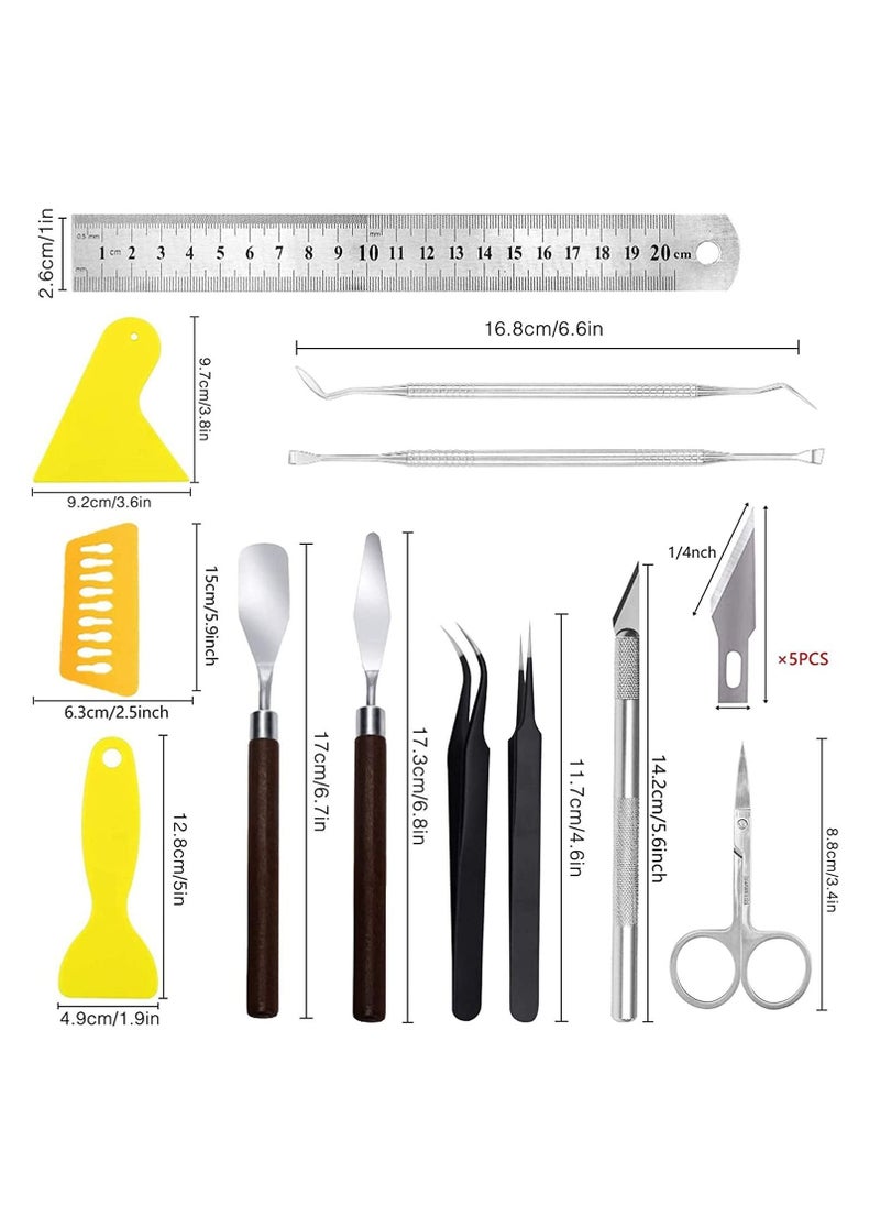 Excefore - Craft Tools, Craft Basic Set Tools Kits Including Scissor, Tweezers, , Scraper, Spatula, for Vinyl, Silhouettes, Cameos, DIY Art Work Cutting - Image 1