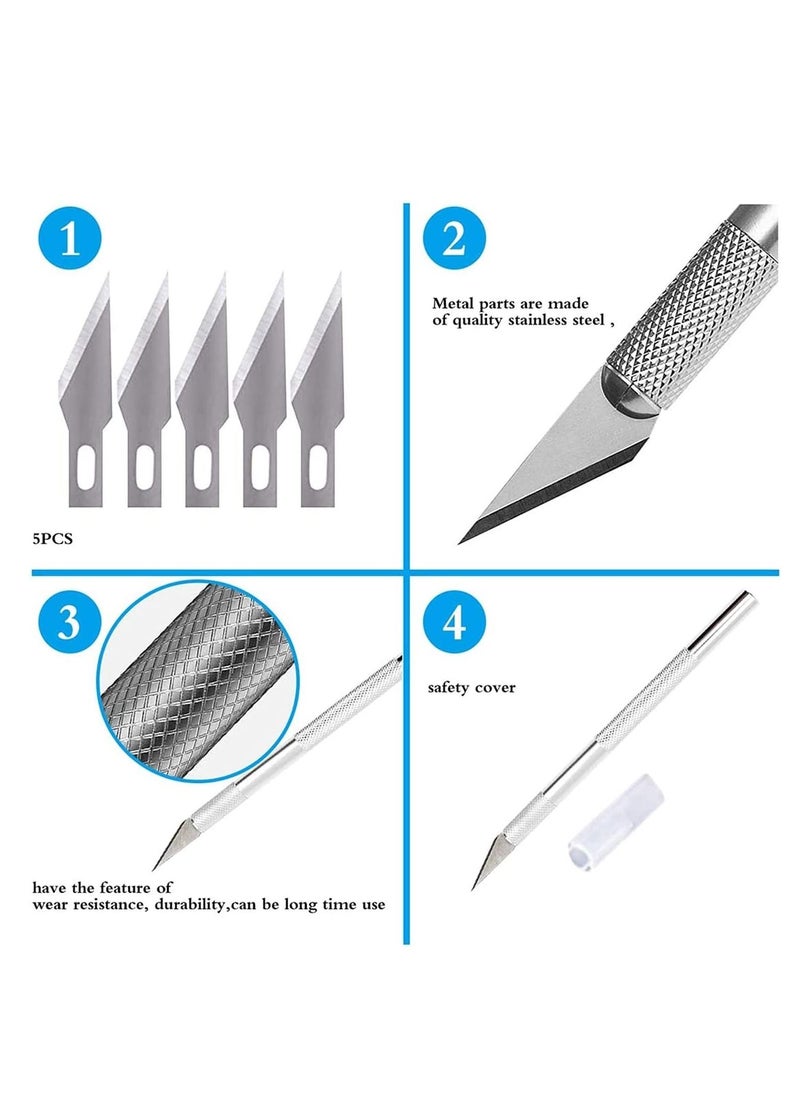 Excefore - Craft Tools, Craft Basic Set Tools Kits Including Scissor, Tweezers, , Scraper, Spatula, for Vinyl, Silhouettes, Cameos, DIY Art Work Cutting - Image 1