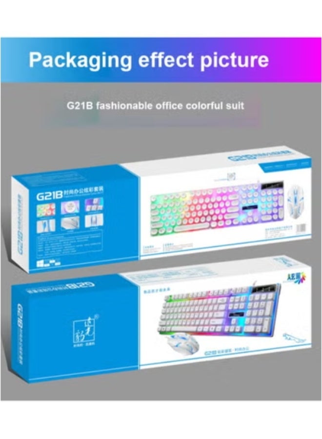 Led Gaming Keyboard With Mouse Set White - Image 5