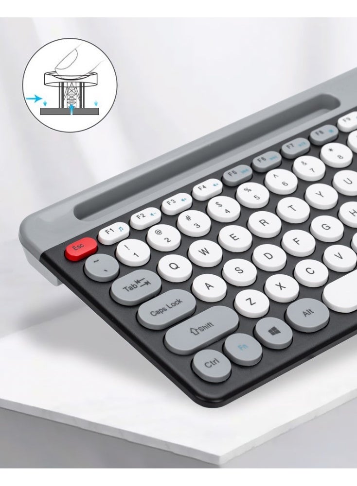 general Wireless Keyboard and Mouse Combo, Multi-Device (Bluetooth+2.4G) Keyboard Mouse with Phone Tablet Holder, Full-Sized Typewriter Cordless Keyboard and Mouse for Computer/Laptop - Image 2