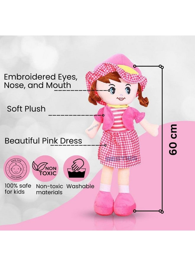 Glance Soft Cute Looking Beautiful Doll | Attractive Stuffed Toys | Grab Your Attention on Little Darling Doll (Pink Winky Doll, 60cm) - Image 3