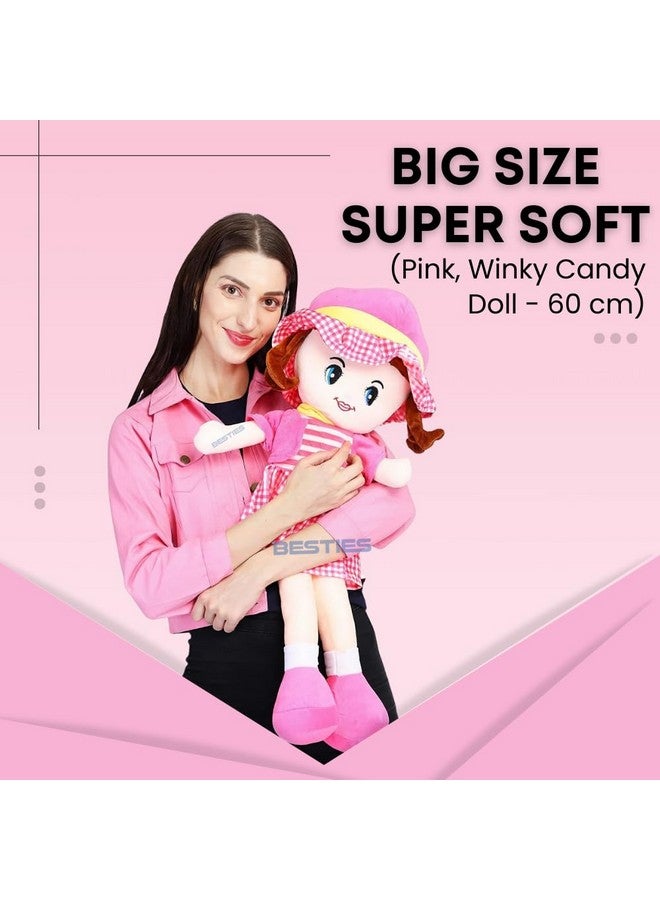 Glance Soft Cute Looking Beautiful Doll | Attractive Stuffed Toys | Grab Your Attention on Little Darling Doll (Pink Winky Doll, 60cm) - Image 2