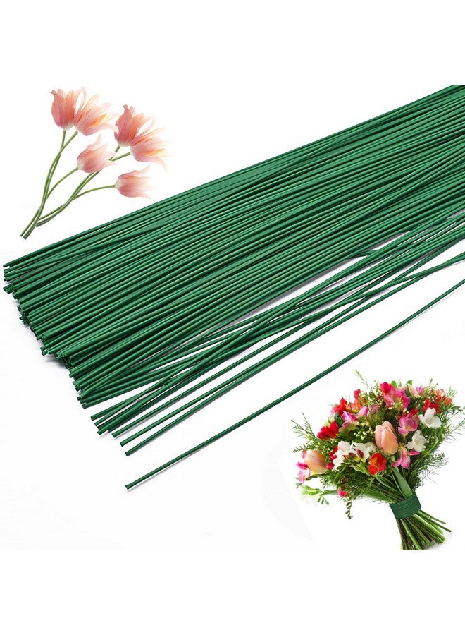 OJYUDD 200 PCS Floral Stem Wire Flower Arrangements and DIY Crafts,Dark Green,Floral Wire for Florist Flower Arrangement 16 Inches - Image 1