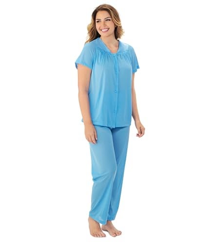 Exquisite Form Women's 90107 Nylon Tricot Short Sleeve Matching Pajama Set - Image 5