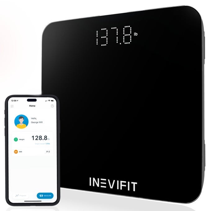 SMART BATHROOM SCALE HIGHLY ACCURATE BLUETOOTH DIGITAL BATHROOM BODY WEIGHT SCALE PRECISELY MEASURES WEIGHT BMI FOR UNLIMITED USERS SBLACK