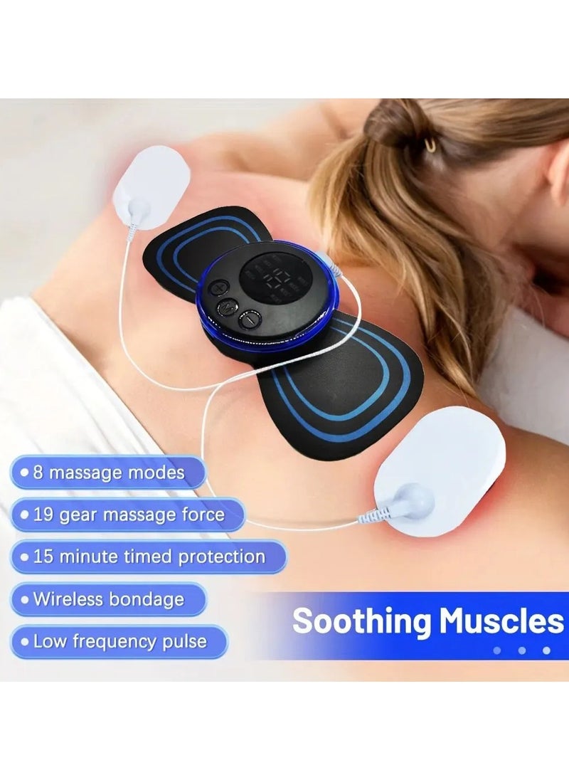 HuHa - 8 Modes Rechargeable Neck Massager with Remote Control EMS Low Frequency Pulse Massager For Muscle Relaxation Relief The Pain - Image 1