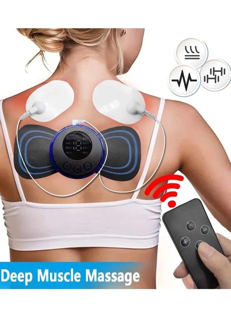 HuHa - 8 Modes Rechargeable Neck Massager with Remote Control EMS Low Frequency Pulse Massager For Muscle Relaxation Relief The Pain - Image 1