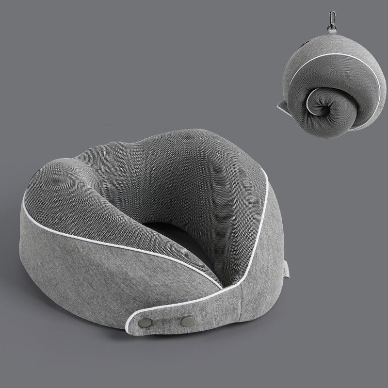 Memory Foam U-Shaped Neck Pillow for Travel Upgrade dark gray 