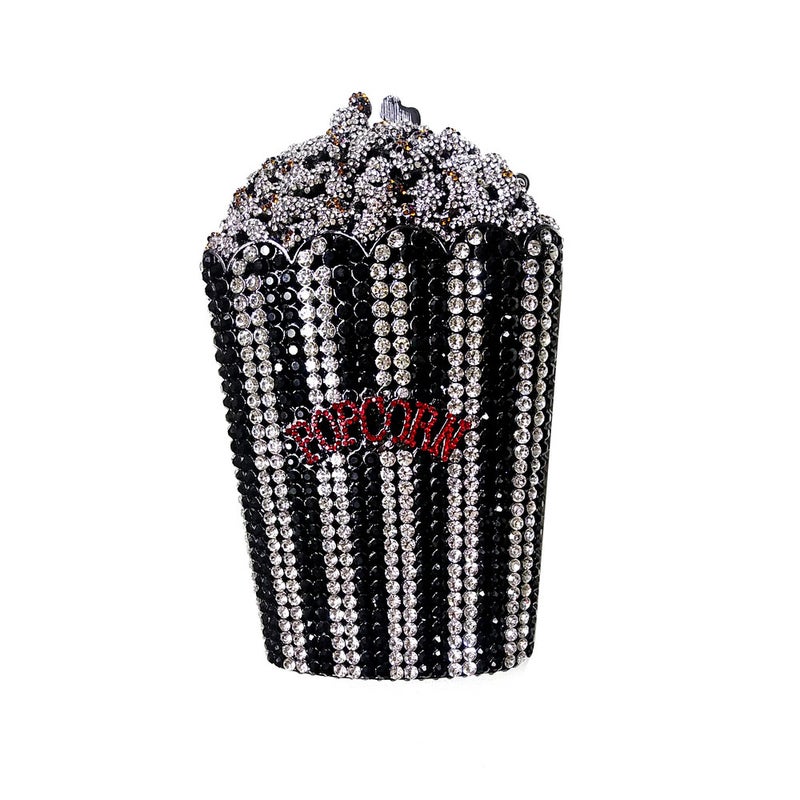 Clutch Popcorn Clutch Popcorn Diamond Bag Banquet Women'S Bag Hollow Diamond Dinner Bag - Image 4