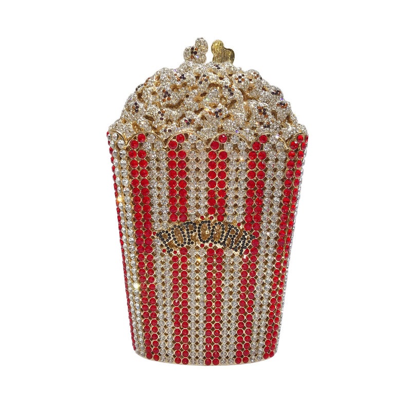 Clutch Popcorn Clutch Popcorn Diamond Bag Banquet Women'S Bag Hollow Diamond Dinner Bag - Image 2