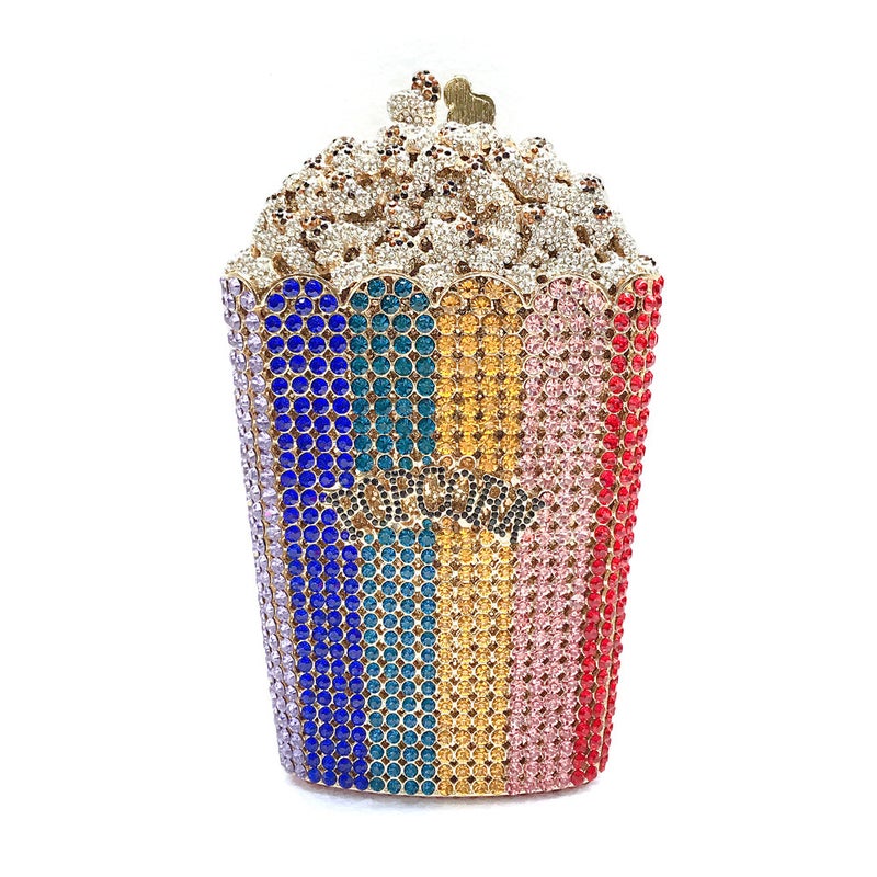 Clutch Popcorn Clutch Popcorn Diamond Bag Banquet Women'S Bag Hollow Diamond Dinner Bag - Image 3