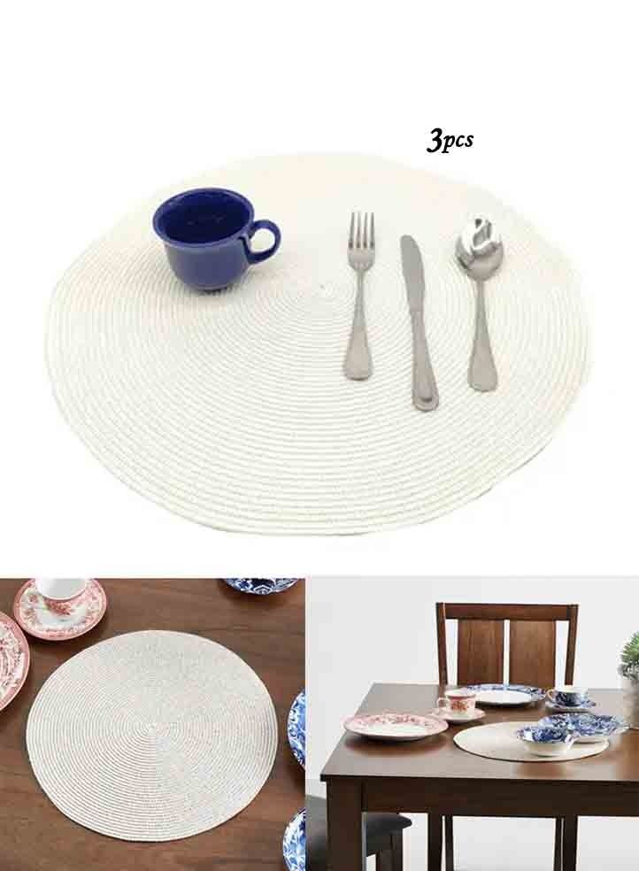 سي او أرماء طقم مفارش أطباق  بتصميم دائري للمائدة من 3 قطع دائري - Image 1