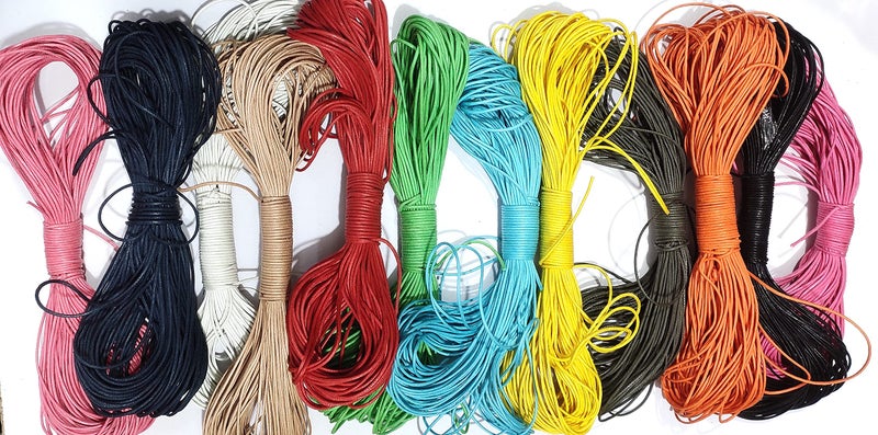 OMX Total 240 Mtr (20 Mtr Each Colour - 12 Colours) Size-1mm Thick Waxed Cotton Cord Thread Beading String for Jewelry Making - Image 2