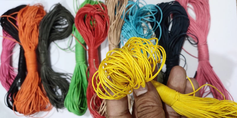 OMX Total 240 Mtr (20 Mtr Each Colour - 12 Colours) Size-1mm Thick Waxed Cotton Cord Thread Beading String for Jewelry Making - Image 4