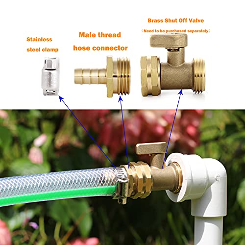 YELUN Solid Brass Garden Hose Repair Connector with Clamps Hose End Repair Kit,Fit for 1/2"Garden Hose Fitting,Male and Female Hose Fittings(1/2"-3 Set) - Image 5