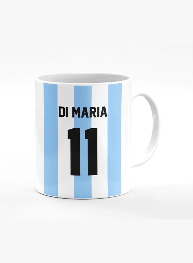Stylizedd Designer Printed Coffee Mug with Heavy Duty Handle 11oz Ceramic Personalised Gift Mugs Cup [Microwave Safe & Dishwasher Proof] -Football Team - Argentina Player Name - Di Maria - Image 1