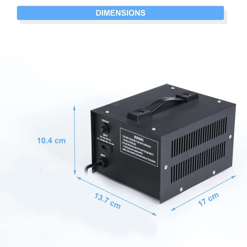 1000W Voltage Converter UK to US/US to UK Toroidal Core Step Up and Down Voltage Transformer Output 110V - 120V / 220V - 240V Voltage Converter with UK Standard Plug Circuit Break Protection - Image 5