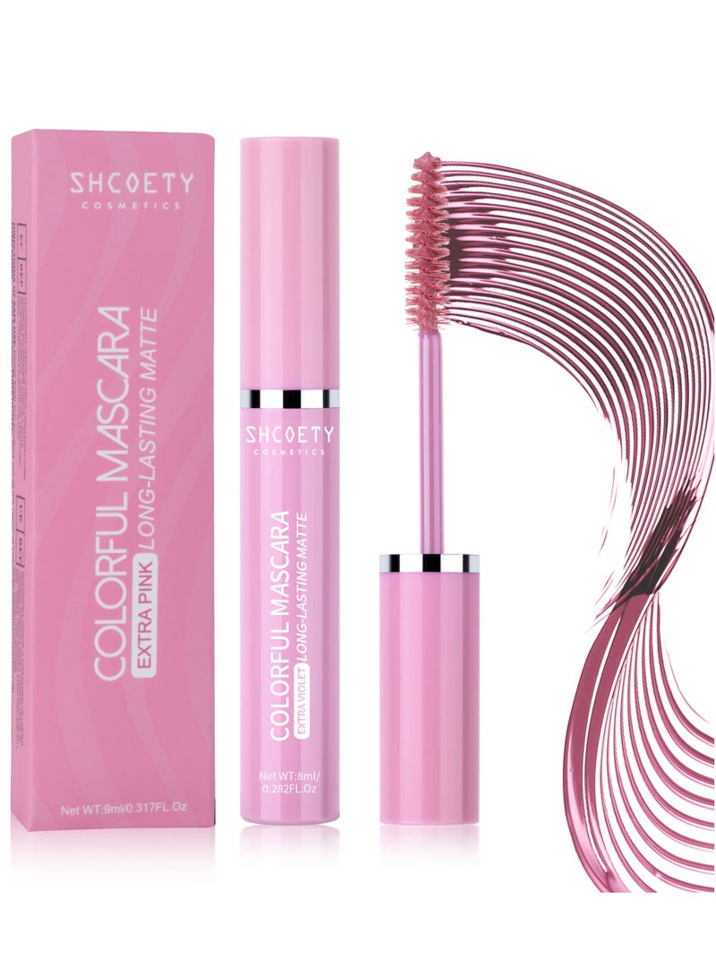 SHCOETY Mascara for Women Sweat Proof Ultra Long Lasting Waterproof Pink - Image 1