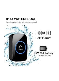 Generic Wireless Doorbell, Waterproof Door Bell Kit, Distinguish front and rear doors, Over 1000 feet Range and 60 Chime, 5 Levels Volume and LED Flash, for Home Office Classroom  - Image 3