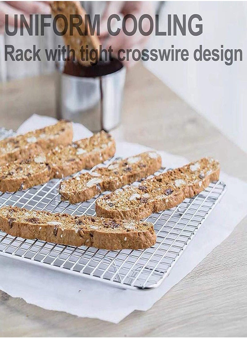 SYOSI Baking Sheet Nonstick Baking Pans with Rack Set 1 Sheets+1 Rack Stainless Steel Cookie Sheet Pan with Cooling Rack for Oven 16" x 12" x 1" Tray Non-Toxic Heavy Duty Easy Clean  - Image 4