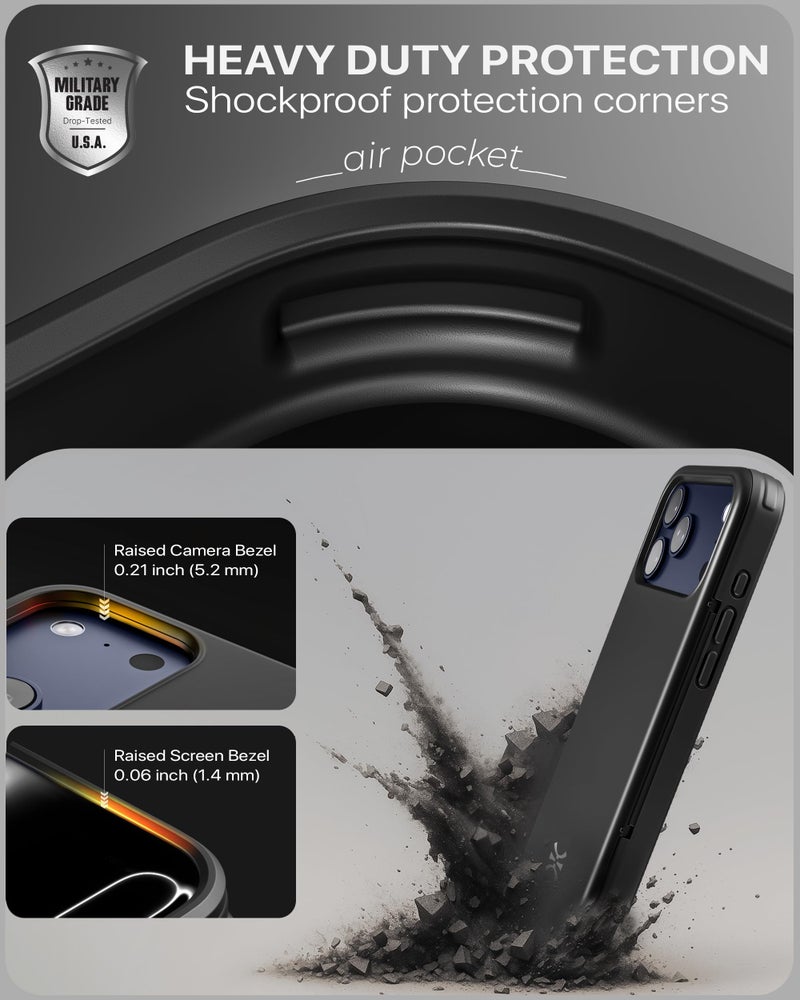 TORU for iPhone 17 Pro Wallet Case with Card Holder, Hidden ID Credit Card Slot Flip Kickstand, Slim Fit Shockproof Heavy Duty Phone Cover with Strap - Black - Image 5
