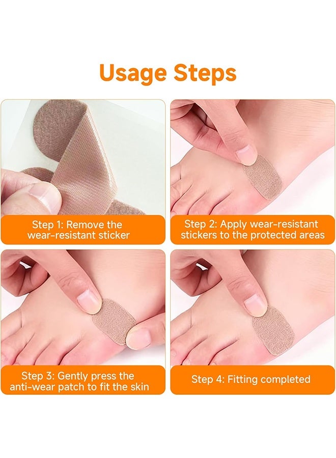 30 قطعة من ضمادات البثور، وسادات البثور للكعب غير المرئي، رقعة لاصقة باللون البيج للقدمين، وأصابع القدم، والكعب، وواقي الجلد (5 أشكال) - Image 4