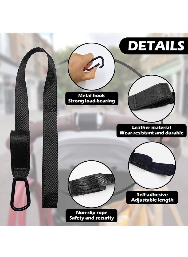 Y&D Stroller Hooks with Safety Wrist Strap, Heavy Duty Jogging Clips, Universal Pram Hook, and Mommy for Hanging Diaper Bags Purses Black, 4Pcs - Image 2