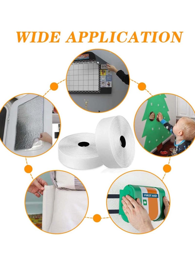 SYOSI Hook and Loop Tape Velcro Tape Adhesive Strip Self Sticky Back Fastening Heavy Duty Reusable Double Sided 8M 2CM - Image 2