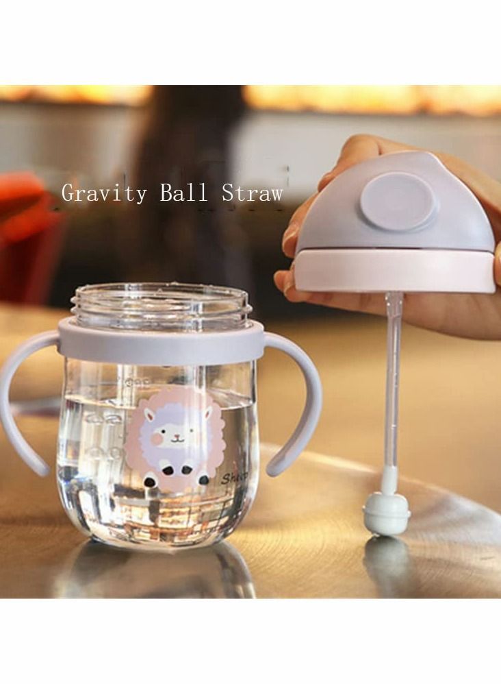 Sippy Cup for Baby more than 6 months,Spill-Proof Cup, Straw Kids Water Bottle with Soft Silicon Spout Toddlers,BPA Free, 300ml,Spill Plastic Drinking Handle - Image 5