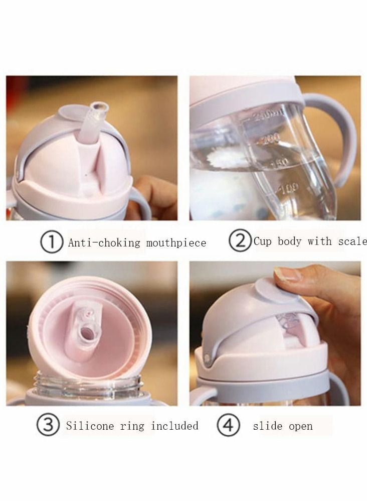 Sippy Cup for Baby more than 6 months,Spill-Proof Cup, Straw Kids Water Bottle with Soft Silicon Spout Toddlers,BPA Free, 300ml,Spill Plastic Drinking Handle - Image 3