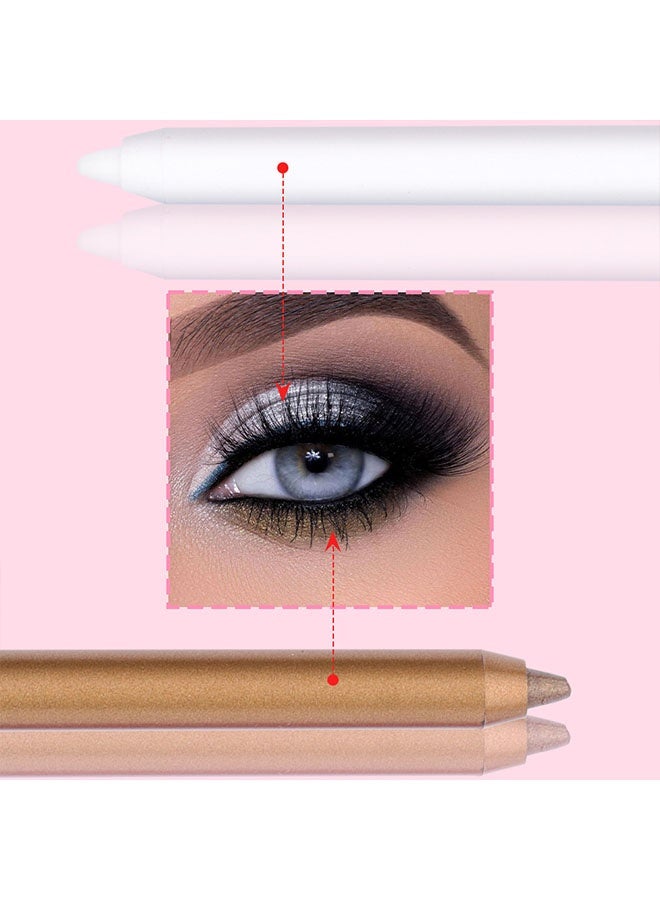 سمادو 12 ألوان ملونة Eyeliner قلم رصاص ، مجموعة Eyeliner متعددة الوظائف مع اثنين من قلم رصاص الحادة ، طويلة الأمد والمقاومة للماء ، سهلة التنظيف ، صبغة الدليل على العين ظلال الحرير قلم للمبتدئين - Image 4